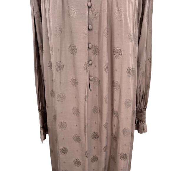 Sandra Mansour x H&M Jacquard Oversized Maxi Dress Kaftan Tan Size Large - Picture 6 of 16